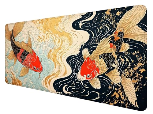 Gaming Mauspad XXL 800 x 300 mm, Japanisch Mauspad Groß mit Vernähten Kanten, Gaming Mousepad Fisch mit Verbessert Präzision und Geschwindigkeit, Mousepad XXL Wasserdicht für Gaming, Büro, Zuhause U-2 Gaming Mauspad XXL 800 x 300 mm, Japanisch Mauspad Groß mit Vernähten Kanten, Gaming Mousepad Fisch mit Verbessert Präzision und Geschwindigkeit, Mousepad XXL Wasserdicht für Gaming, Büro, Zuhause U-2 von ADCCAT
