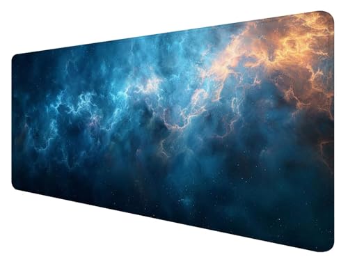 Gaming Mauspad XXL 800 x 400 mm, Blau Mauspad Groß mit Vernähten Kanten, Gaming Mousepad Nebel mit Verbessert Präzision und Geschwindigkeit, Mousepad XXL Wasserdicht für Gaming, Büro, Zuhause L-6 Gaming Mauspad XXL 800 x 400 mm, Blau Mauspad Groß mit Vernähten Kanten, Gaming Mousepad Nebel mit Verbessert Präzision und Geschwindigkeit, Mousepad XXL Wasserdicht für Gaming, Büro, Zuhause L-6 von ADCCAT