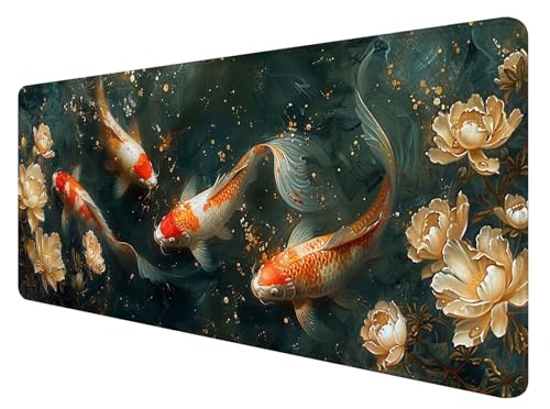 Gaming Mauspad XXL 800 x 400 mm, Grün Mauspad Groß mit Vernähten Kanten, Gaming Mousepad Koi mit Verbessert Präzision und Geschwindigkeit, Gaming Mousepad XXL Wasserdicht für Gaming, Büro, Zuhause A-2 Gaming Mauspad XXL 800 x 400 mm, Grün Mauspad Groß mit Vernähten Kanten, Gaming Mousepad Koi mit Verbessert Präzision und Geschwindigkeit, Gaming Mousepad XXL Wasserdicht für Gaming, Büro, Zuhause A-2 von ADCCAT