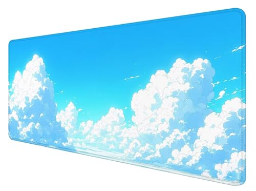 Gaming Mauspad XXL 800 x 400 mm, Himmel Mauspad Groß mit Vernähten Kanten, Gaming Mousepad Wolke mit Verbessert Präzision und Geschwindigkeit, Mousepad XXL Wasserdicht für Gaming, Büro, Zuhause D-9 Gaming Mauspad XXL 800 x 400 mm, Himmel Mauspad Groß mit Vernähten Kanten, Gaming Mousepad Wolke mit Verbessert Präzision und Geschwindigkeit, Mousepad XXL Wasserdicht für Gaming, Büro, Zuhause D-9 von ADCCAT