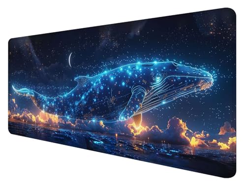 Gaming Mauspad XXL 800 x 400 mm, Magie Mauspad Groß mit Vernähten Kanten, Gaming Mousepad Wal mit Verbessert Präzision und Geschwindigkeit, Gaming Mousepad XXL Wasserdicht für Gaming, Büro, Zimmer H-9 Gaming Mauspad XXL 800 x 400 mm, Magie Mauspad Groß mit Vernähten Kanten, Gaming Mousepad Wal mit Verbessert Präzision und Geschwindigkeit, Gaming Mousepad XXL Wasserdicht für Gaming, Büro, Zimmer H-9 von ADCCAT