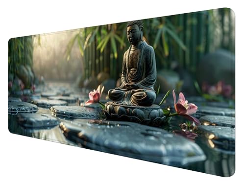 Mauspad XXL, 1000x500mm Gaming Mauspad Buddha, XXL Mousepad Groß mit rutschfeste Gummibasis, Mauspad Zen Wasserdicht & rutschfest, Großer Erweiterter Schreibtischunterlage für Home Office Dekor R-6 Mauspad XXL, 1000x500mm Gaming Mauspad Buddha, XXL Mousepad Groß mit rutschfeste Gummibasis, Mauspad Zen Wasserdicht & rutschfest, Großer Erweiterter Schreibtischunterlage für Home Office Dekor R-6 von ADCCAT
