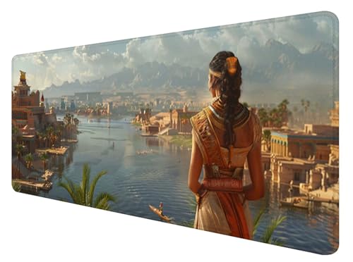 Mauspad XXL, 800x300mm Gaming Mauspad Ägypten, XXL Mousepad Groß mit rutschfeste Gummibasis, Mauspad Frau Wasserdicht & rutschfest, Großer Erweiterter Schreibtischunterlage für Home Office Dekor P-7 Mauspad XXL, 800x300mm Gaming Mauspad Ägypten, XXL Mousepad Groß mit rutschfeste Gummibasis, Mauspad Frau Wasserdicht & rutschfest, Großer Erweiterter Schreibtischunterlage für Home Office Dekor P-7 von ADCCAT