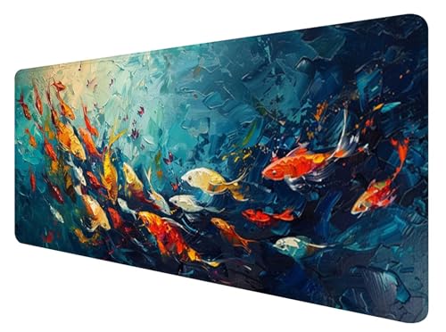 Mauspad XXL, 800x300mm Gaming Mauspad Fisch, XXL Mousepad Groß mit rutschfeste Gummibasis, Mauspad Ozean Wasserdicht & rutschfest, Großer Erweiterter Schreibtischunterlage für Home Office Dekor Z-6 Mauspad XXL, 800x300mm Gaming Mauspad Fisch, XXL Mousepad Groß mit rutschfeste Gummibasis, Mauspad Ozean Wasserdicht & rutschfest, Großer Erweiterter Schreibtischunterlage für Home Office Dekor Z-6 von ADCCAT