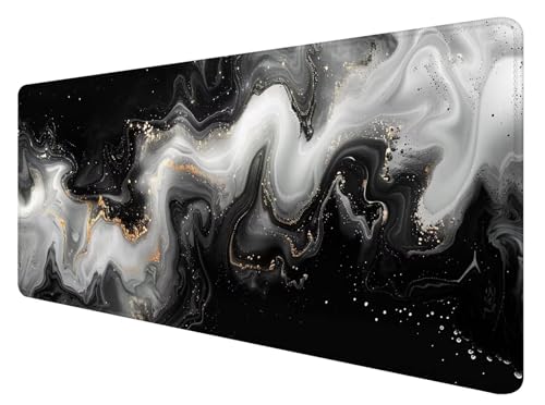 Mauspad XXL, 800x300mm Gaming Mauspad Schwarz Weiß, XXL Mousepad Groß mit rutschfeste Gummibasis, Mauspad Marmor Wasserdicht & rutschfest, Großer Erweiterter Schreibtischunterlage für Home Office D-0 Mauspad XXL, 800x300mm Gaming Mauspad Schwarz Weiß, XXL Mousepad Groß mit rutschfeste Gummibasis, Mauspad Marmor Wasserdicht & rutschfest, Großer Erweiterter Schreibtischunterlage für Home Office D-0 von ADCCAT