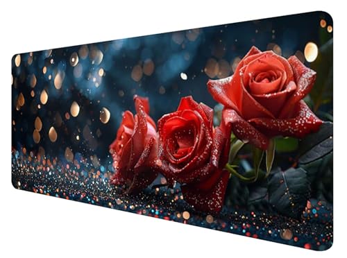 Mauspad XXL, 800x400mm Gaming Mauspad Blume, XXL Mousepad Groß mit Rutschfeste Gummibasis, Mauspad Rose Wasserdicht & rutschfest, Großer Erweiterter Schreibtischunterlage für Home Office Dekor Y-7 Mauspad XXL, 800x400mm Gaming Mauspad Blume, XXL Mousepad Groß mit Rutschfeste Gummibasis, Mauspad Rose Wasserdicht & rutschfest, Großer Erweiterter Schreibtischunterlage für Home Office Dekor Y-7 von ADCCAT