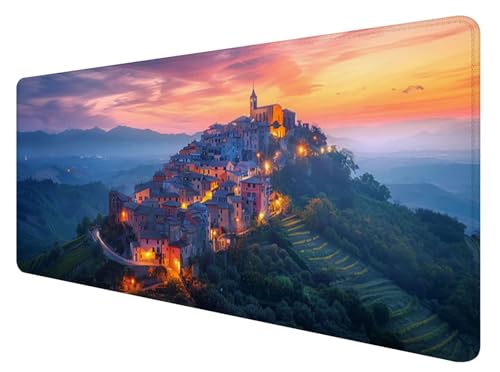 Mauspad XXL, 800x400mm Gaming Mauspad Kleinstadt, XXL Mousepad Groß mit rutschfeste Gummibasis, Mauspad Landschaft Wasserdicht & rutschfest, Großer Erweiterter Schreibtischunterlage für Office T-8 Mauspad XXL, 800x400mm Gaming Mauspad Kleinstadt, XXL Mousepad Groß mit rutschfeste Gummibasis, Mauspad Landschaft Wasserdicht & rutschfest, Großer Erweiterter Schreibtischunterlage für Office T-8 von ADCCAT