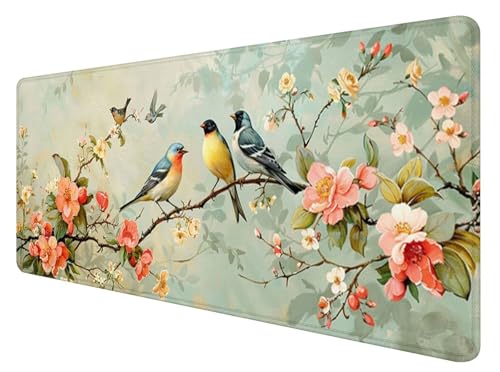 Mauspad XXL, 900x400mm Gaming Mauspad Frühling, XXL Mousepad Groß mit Rutschfeste Gummibasis, Mauspad Vogel Wasserdicht & rutschfest, Großer Erweiterter Schreibtischunterlage für Home Office Dekor M-4 Mauspad XXL, 900x400mm Gaming Mauspad Frühling, XXL Mousepad Groß mit Rutschfeste Gummibasis, Mauspad Vogel Wasserdicht & rutschfest, Großer Erweiterter Schreibtischunterlage für Home Office Dekor M-4 von ADCCAT