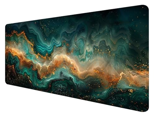 Mauspad XXL, 900x400mm Gaming Mauspad Grün, XXL Mousepad Groß mit Rutschfeste Gummibasis, Mauspad Marmor Wasserdicht & rutschfest, Großer Erweiterter Schreibtischunterlage für Home Office Dekor J-2 Mauspad XXL, 900x400mm Gaming Mauspad Grün, XXL Mousepad Groß mit Rutschfeste Gummibasis, Mauspad Marmor Wasserdicht & rutschfest, Großer Erweiterter Schreibtischunterlage für Home Office Dekor J-2 von ADCCAT