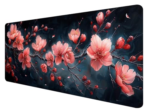 Mauspad XXL, 900x400mm Gaming Mauspad Schwarz, XXL Mousepad Groß mit Rutschfeste Gummibasis, Mauspad Blumen Wasserdicht & rutschfest, Großer Erweiterter Schreibtischunterlage für Home Office Dekor O-2 Mauspad XXL, 900x400mm Gaming Mauspad Schwarz, XXL Mousepad Groß mit Rutschfeste Gummibasis, Mauspad Blumen Wasserdicht & rutschfest, Großer Erweiterter Schreibtischunterlage für Home Office Dekor O-2 von ADCCAT