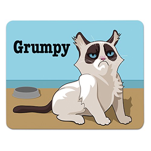 Addies Mousepad „Grumpy cat“, schönes Mauspad mit Katzen Motiv in feiner Cellophan Geschenk-Verpackung mit Kautschuk Untermaterial, 240x190mm, Katzen Motiv Addies Mousepad „Grumpy cat“, schönes Mauspad mit Katzen Motiv in feiner Cellophan Geschenk-Verpackung mit Kautschuk Untermaterial, 240x190mm, Katzen Motiv von ADDIES