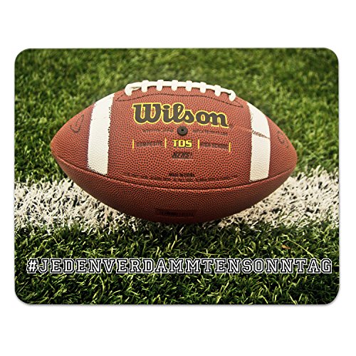 Addies Mousepad „jedenverdammtensonntag-NFL“, Mauspad mit American-Football Motiv in feiner Cellophan Geschenk-Verpackung mit Kautschuk Untermaterial, 240x190mm, Motiv-1 von ADDIES