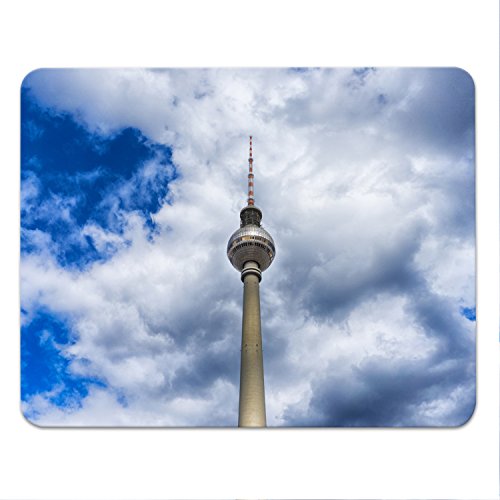 Addies Mousepad Berlin Fernsehturm - schönes Mauspad Motiv in edler Geschenk-Verpackung mit Kautschuk Untermaterial, 240x190mm - Hauptstadt Motiv-02 von ADDIES