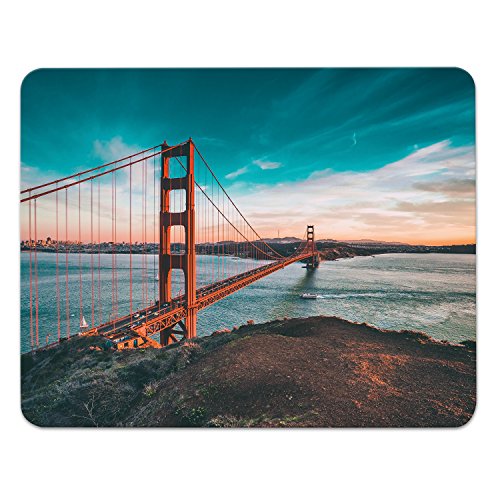 Addies Mousepad CALIFORNIA San Francisco, schönes Mauspad Motiv in feiner Cellophan Geschenk-Verpackung mit Kautschuk Untermaterial, 240x190mm von ADDIES