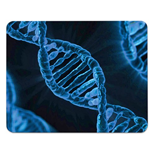 Addies Mousepad DNA Helix Micro-Biologie schönes Mauspad Motiv in feiner Cellophan Geschenk-Verpackung mit Kautschuk Untermaterial, 240x190mm von ADDIES