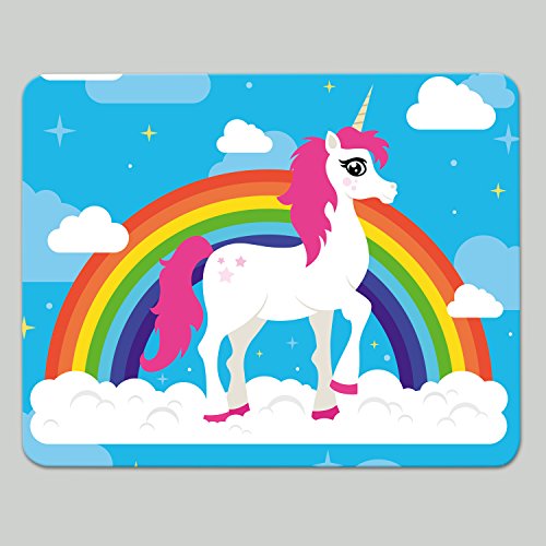 Addies Mousepad EINHORN - schönes Mauspad Motiv in edler Geschenk-Verpackung mit Kautschuk Untermaterial, 240x190mm - Motiv-01 von ADDIES