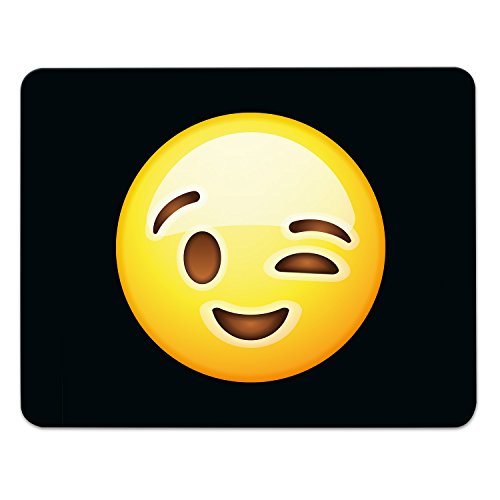 Addies Mousepad Emoji/Emoticons. Sehr schönes Mauspad Motiv in feiner Cellophan Geschenk-Verpackung mit Kautschuk Untermaterial, schwarz, 240mm x 190mm, Motiv-zwinkern Addies Mousepad Emoji/Emoticons. Sehr schönes Mauspad Motiv in feiner Cellophan Geschenk-Verpackung mit Kautschuk Untermaterial, schwarz, 240mm x 190mm, Motiv-zwinkern von ADDIES