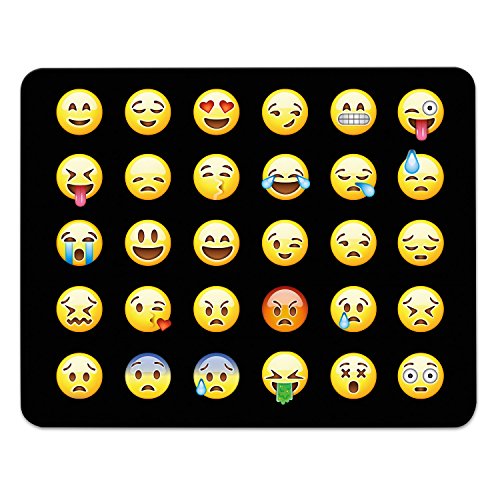 Addies Mousepad Emoji/Emoticons. Sehr schönes Mauspad Motiv in feiner Cellophan Geschenk-Verpackung mit Kautschuk Untermaterial, schwarz, 240mm x 190mm, alle Emojis Motiv-1 Addies Mousepad Emoji/Emoticons. Sehr schönes Mauspad Motiv in feiner Cellophan Geschenk-Verpackung mit Kautschuk Untermaterial, schwarz, 240mm x 190mm, alle Emojis Motiv-1 von ADDIES