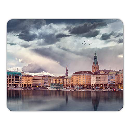 Addies Mousepad 'Hamburg' - schönes Mauspad Motiv in edler Geschenk-Verpackung mit Kautschuk Untermaterial MP08 Addies Mousepad 'Hamburg' - schönes Mauspad Motiv in edler Geschenk-Verpackung mit Kautschuk Untermaterial MP08 von ADDIES