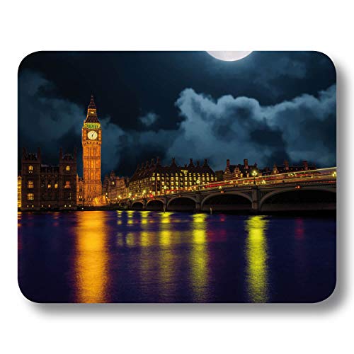 Addies Mousepad London „Big Ben bei Nacht“, schönes Mauspad Motiv in feiner Cellophan Geschenk-Verpackung mit Kautschuk Untermaterial, 240x190mm Addies Mousepad London „Big Ben bei Nacht“, schönes Mauspad Motiv in feiner Cellophan Geschenk-Verpackung mit Kautschuk Untermaterial, 240x190mm von ADDIES