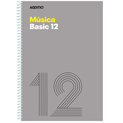 ADDITIO Basic Musik-Notizbuch, 12 Pentagramme, 10 mm, Grau von ADDITIO