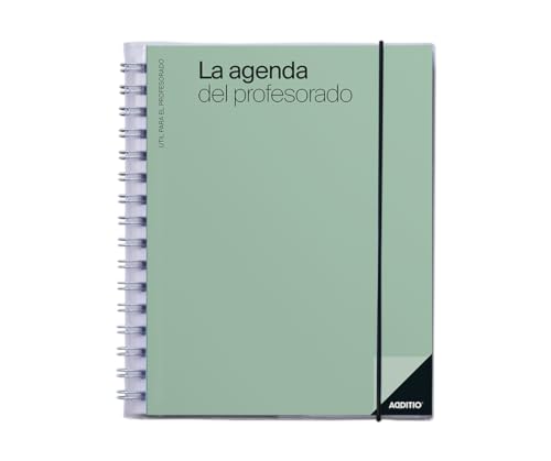 ADDITIO - Der Lehrerkalender | Vierteljährliche Planung | Wochenansicht | Auswertung | Größe 16,5 x 21,5 cm | Spanisch | Grün von ADDITIO