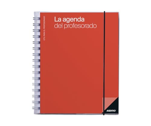 ADDITIO Lehrerkalender, Quartalplaner, Wochenansicht, Bewertung, Größe 16,5 x 21,5 cm, Spanisch, Rot von ADDITIO
