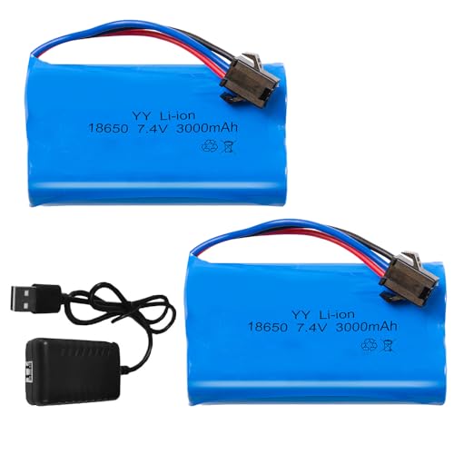 ADDLIVE 7.4 V Li-ion Battery, 2 Pcs Rechargeable Lithium Lonen Batterien, 7.4V 3000-mAh Lithium-Ionen Akku with Deans T Plug, 1 Chargers, Li-Ionen-Akku für RC Fahrzeuge,Panzer,Auto,Roboter,Stunt Car ADDLIVE 7.4 V Li-ion Battery, 2 Pcs Rechargeable Lithium Lonen Batterien, 7.4V 3000-mAh Lithium-Ionen Akku with Deans T Plug, 1 Chargers, Li-Ionen-Akku für RC Fahrzeuge,Panzer,Auto,Roboter,Stunt Car von ADDLIVE