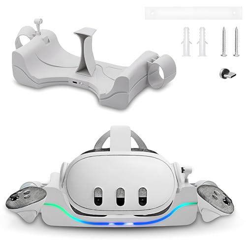 ADDLIVE Ladestation für Meta Quest 3, VR Schnellladegerät Dock Meta Quest 3 mit 7 Farben, Atemlicht und rutschfester Matte, Wandhalterung, Ladestation nur für Quest 3 Headset (weiß) von ADDLIVE