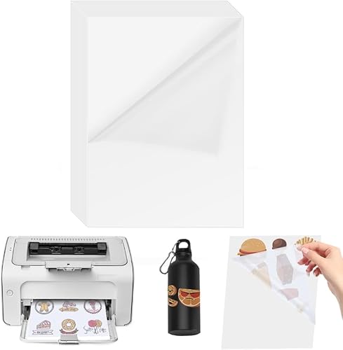 ADERTOS 30 Stk A4 Selbstklebende Folien Bedrucken Klebefolien Druckerpapier Halbtransparent Bedruckbar Vinylfolie Inkjet Vnyl Aufkleber Sticker für Tintenstrahldrucker Laserdrucker von ADERTOS