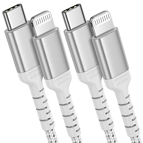 ADILIFT 2m USB C iPhone Ladekabel [2 Stück], Lange MFi Zertifiziert USB C Lightning Kabel Nylon USB C auf Lightning Datenkabel USB C iPhone Schnellladekabel für iPhone14 13 12 11 Pro Max XS XR X iPad von ADILIFT