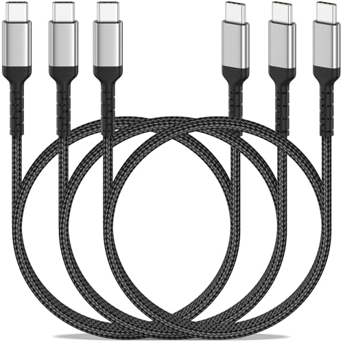 ADILIFT USB C auf USB C Kabel [1M, 3Stück], 60W Nylon Ladekabel USB C Schnellladekabel 3A/20V Kompatibel mit MacBook/iPad/iPhone 16/15/Pro/ProMax, Galaxy S24 S23 A55 A25 A15, Huawei, Pixel 9/8 von ADILIFT
