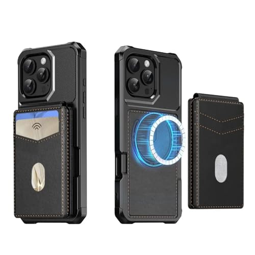 ADKOT 2-in-1 abnehmbare Blockierbrieftasche mit Kartenhülle für iPhone 16e 16 15 14 Plus 13 12 11 Pro Max Magnethülle (Für iPhone 13 Pro Max/Schwarz) von ADKOT