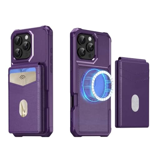 ADKOT 2-in-1 abnehmbare Blockierbrieftasche mit Kartenhülle für iPhone 16e 16 15 14 Plus 13 12 11 Pro Max Magnethülle (für iPhone 13 Pro Max/Lila) von ADKOT