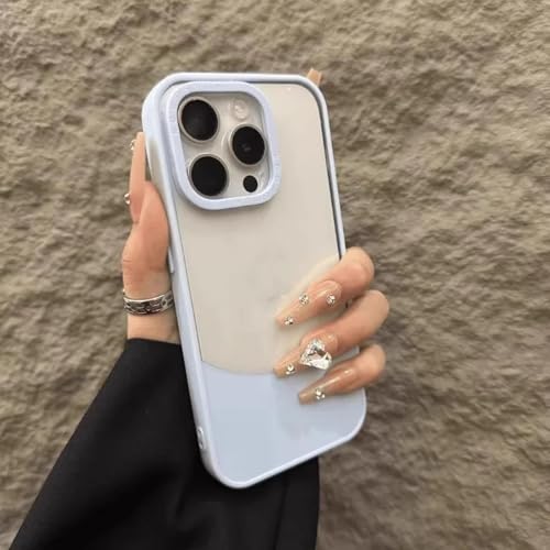 ADKOT Candy Color Soft Silikonrahmen Transparente Handyhülle für iPhone 16 15 14 13 12 11 Pro Max Plus Bumper Shell (Für 15/Blau) von ADKOT