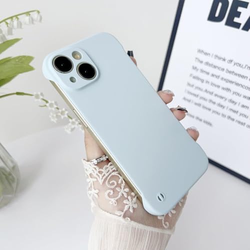 ADKOT Dünne, rahmenlose, Matte Stoßstangenhülle für iPhone 15 14 13 12 11 Mini Pro X XS XR Max 8 7 6 Plus SE Hartschalen-Linsenschutzhülle, blau, für iPhone 8 7 von ADKOT