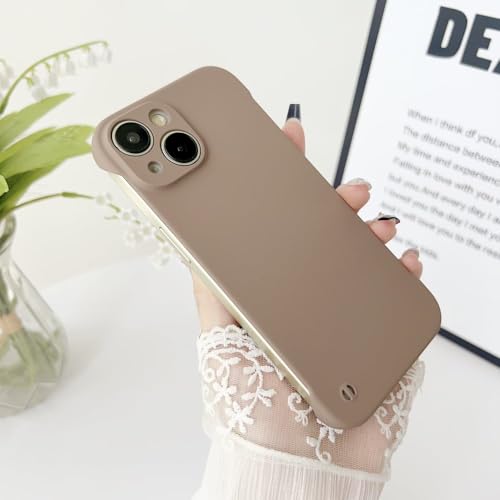 ADKOT Dünne, rahmenlose, Matte Stoßstangenhülle für iPhone 15 14 13 12 11 Mini Pro X XS XR Max 8 7 6 Plus SE Hartschalen-Linsenschutzhülle, braun, für iPhone 11 Pro von ADKOT