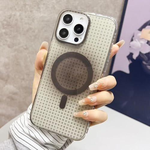 ADKOT Durchscheinende magnetische Handyhülle mit Strass-Farbverlauf für iPhone 16 15 14 13 12 Pro Max Plus 11 Bumper Seismic Cover (Für 14Promax/Schwarz) von ADKOT