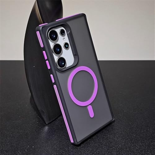 ADKOT Luxuriöse, Matte, magnetische Handyhülle für Samsung S24 Ultra S22 S23 Plus, kabellose Ladehülle in Kontrastfarbe, Lila, für S24 ADKOT Luxuriöse, Matte, magnetische Handyhülle für Samsung S24 Ultra S22 S23 Plus, kabellose Ladehülle in Kontrastfarbe, Lila, für S24 von ADKOT