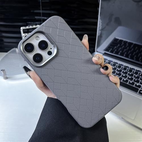 ADKOT Luxuriöse magnetische Handyhülle aus geometrischem Leder für iPhone 16 15 12 13 14 Pro Max, schützende Business-Hülle, Dunkelgrau, für iPhone 14Pro Max ADKOT Luxuriöse magnetische Handyhülle aus geometrischem Leder für iPhone 16 15 12 13 14 Pro Max, schützende Business-Hülle, Dunkelgrau, für iPhone 14Pro Max von ADKOT