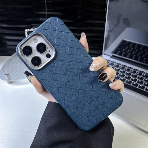 ADKOT Luxuriöse magnetische Handyhülle aus geometrischem Leder für iPhone 16 15 12 13 14 Pro Max, schützende Business-Hülle, Marineblau, für iPhone 16Pro Max ADKOT Luxuriöse magnetische Handyhülle aus geometrischem Leder für iPhone 16 15 12 13 14 Pro Max, schützende Business-Hülle, Marineblau, für iPhone 16Pro Max von ADKOT