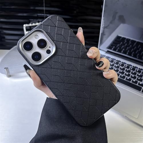 ADKOT Luxuriöse magnetische Telefonhülle aus geometrischem Leder für iPhone 16 15 12 13 14 Pro Max, schützende Business-Hülle, Schwarz, für iPhone 12 Pro ADKOT Luxuriöse magnetische Telefonhülle aus geometrischem Leder für iPhone 16 15 12 13 14 Pro Max, schützende Business-Hülle, Schwarz, für iPhone 12 Pro von ADKOT