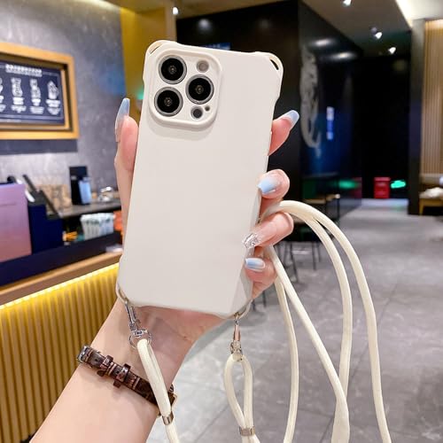 ADKOT Weiche Handyhülle aus flüssigem Silikon für iPhone 15 Pro Max für iPhone 14 13 12 11 Pro Max X XS Max XR 8 7 Plus Lanyard Cord Back Cover, Milchweiß, Für iPhone 14Promax ADKOT Weiche Handyhülle aus flüssigem Silikon für iPhone 15 Pro Max für iPhone 14 13 12 11 Pro Max X XS Max XR 8 7 Plus Lanyard Cord Back Cover, Milchweiß, Für iPhone 14Promax von ADKOT