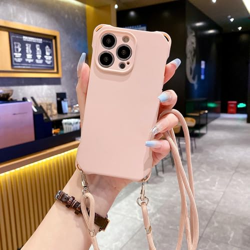 ADKOT Weiche Handyhülle aus flüssigem Silikon für iPhone 15 Pro Max für iPhone 14 13 12 11 Pro Max X XS Max XR 8 7 Plus Lanyard Cord Back Cover, Pink, Für iPhone 11Promax ADKOT Weiche Handyhülle aus flüssigem Silikon für iPhone 15 Pro Max für iPhone 14 13 12 11 Pro Max X XS Max XR 8 7 Plus Lanyard Cord Back Cover, Pink, Für iPhone 11Promax von ADKOT