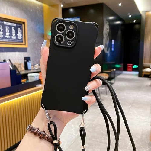ADKOT Weiche Handyhülle aus flüssigem Silikon für iPhone 15 Pro Max für iPhone 14 13 12 11 Pro Max X XS Max XR 8 7 Plus Lanyard Cord Back Cover, Schwarz, Für iPhone 14Pro ADKOT Weiche Handyhülle aus flüssigem Silikon für iPhone 15 Pro Max für iPhone 14 13 12 11 Pro Max X XS Max XR 8 7 Plus Lanyard Cord Back Cover, Schwarz, Für iPhone 14Pro von ADKOT