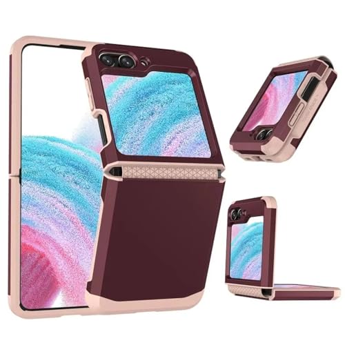 Handyhülle für Samsung Galaxy Z Flip 6 5 4 3 Flip6 Flip5 Flip4 Flip3 Schlanke Schutzhülle (Für Z Flip 5/Weinrot) von ADKOT