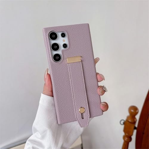 Lychee Grain Texture Lederarmband-Handyhülle für Samsung Galaxy S23 Fe S24 S22 Ultra Plus A14 A24 A33 A54 5g A05 Pu-Hüllen (Für A34 5G/Lila) von ADKOT