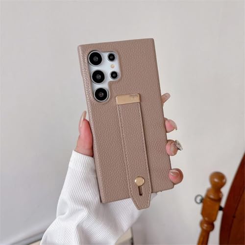 Lychee Grain Texture Lederarmband-Handyhülle für Samsung Galaxy S23 Fe S24 S22 Ultra Plus A14 A24 A33 A54 5g A05 Pu-Hüllen (Für S23/Braun) von ADKOT