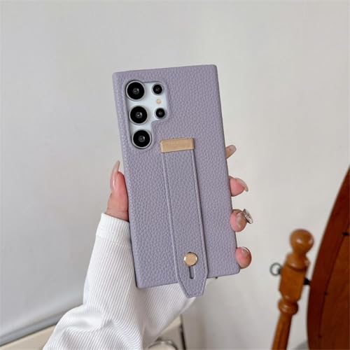 Lychee Grain Texture Lederarmband-Handyhülle für Samsung Galaxy S23 Fe S24 S22 Ultra Plus A14 A24 A33 A54 5g A05 Pu-Hüllen (für S23FE/G Lila) von ADKOT