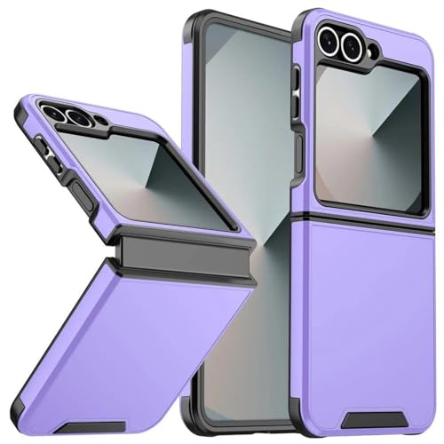 Robuste, Matte Schutzhülle für Samsung Z Flip 6 Flip6 Galaxy Z Flip 5 Z Flip 4 Kamera schützt die Handyhülle (für Galaxy Z Flip5/Lila) von ADKOT